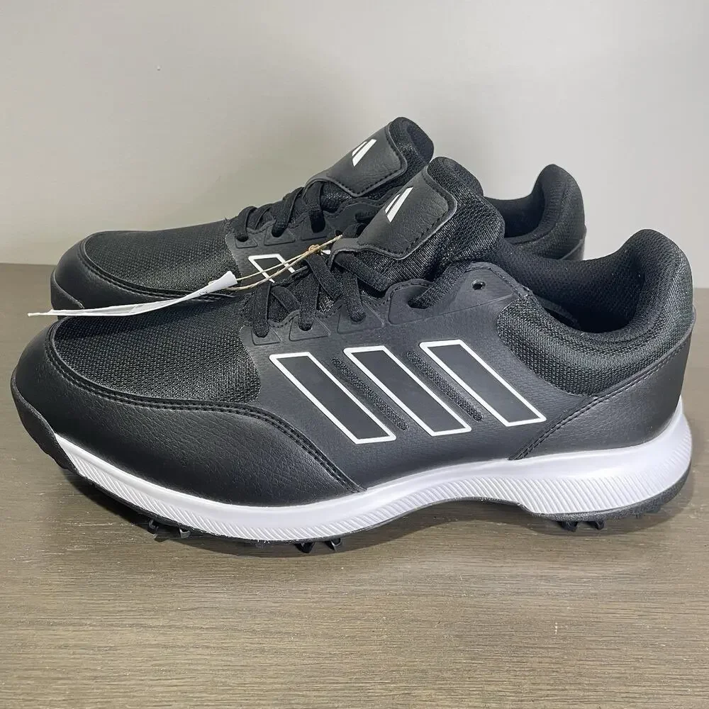 Adidas Mens Size 9 Golf Shoes NEW Tech Response 3.0 Black White GV6893 Spikes